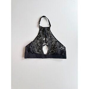 VICTORIA'S SECRET Very Sexy Black Lace Keyhole Halter Bralette Bra, Size M